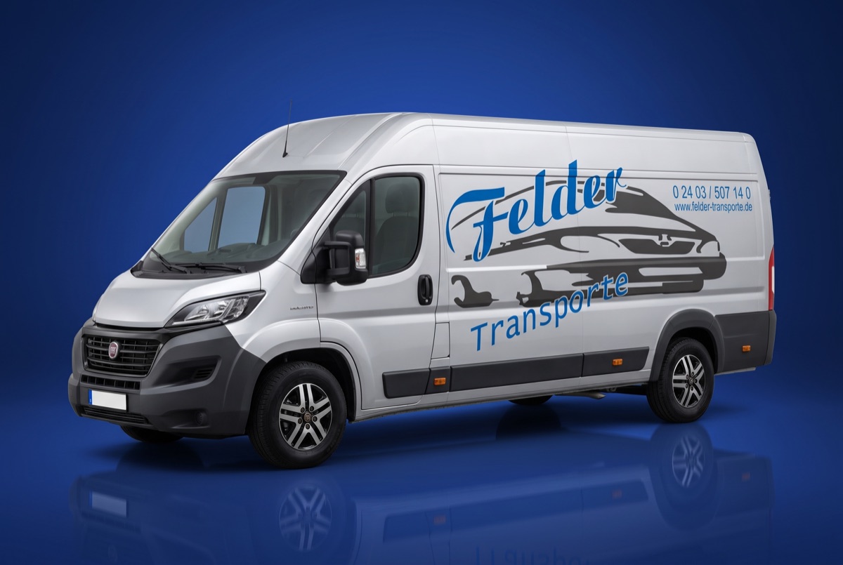 Fiat Ducato Kastenwagen mit Felder-Transporte-Beschriftung